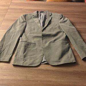 Classic Men's Olive Green Blazer - Tailored Single-Breasted Jacket